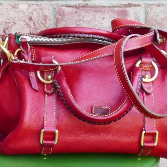 Dooney & Bourke Handbags - Dooney & Bourke Medium Red Florentine Satchel